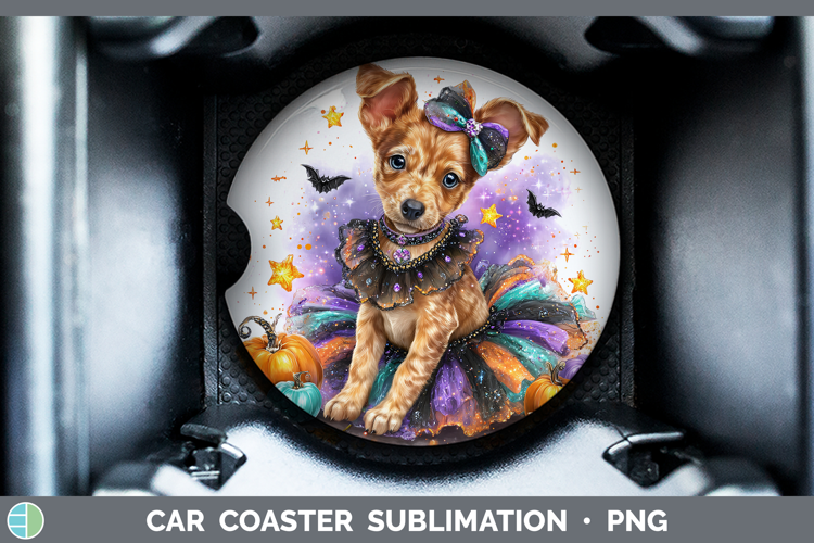 Dogs 05 Halloween Podenu Canario Car Coaster Sublimation De