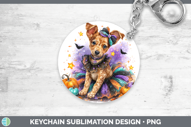 Dogs 05 Halloween Podenu Canario Keychain Sublimation Keyrin