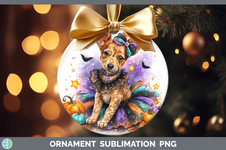 Dogs 05 Halloween Podenu Canario Ornament Sublimation Bauble
