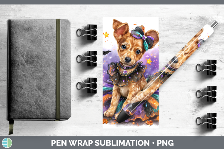Dogs 05 Halloween Podenu Canario Pen Wrap Sublimation Pen De