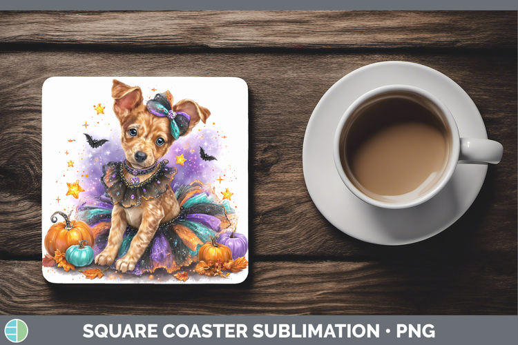 Dogs 05 Halloween Podenu Canario Square Coaster Sublimation