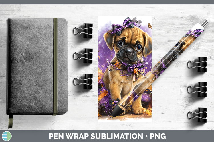Dogs 05 Halloween Puggle Pen Wrap Sublimation Pen Designs