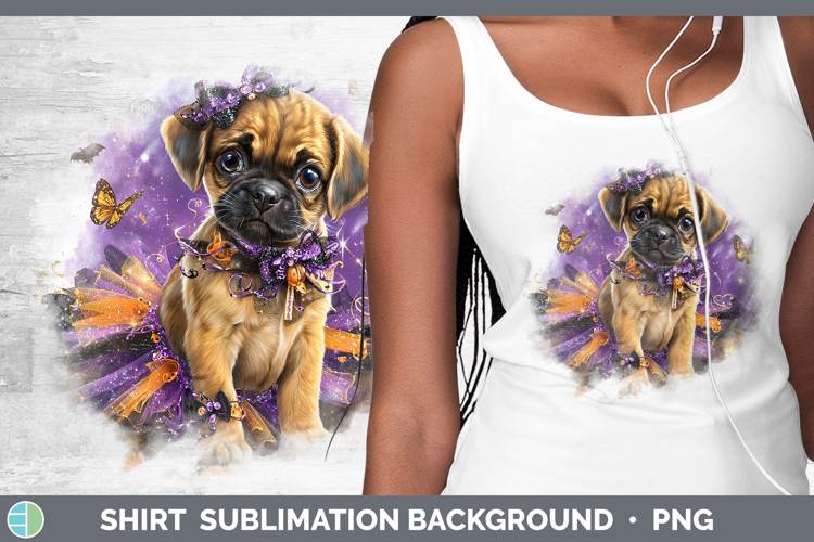 Dogs 05 Halloween Puggle Shirt Sublimation Background Design