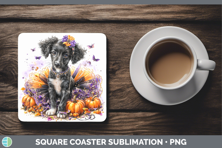 Dogs 05 Halloween Saluki Square Coaster Sublimation Coaster
