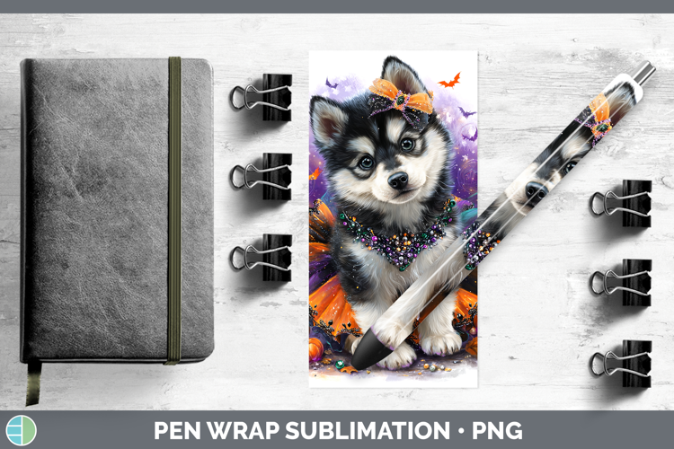 Dogs 05 Halloween Siberian Husky Pen Wrap Sublimation Pen De