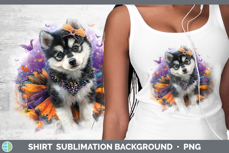 Dogs 05 Halloween Siberian Husky Shirt Sublimation Backgroun