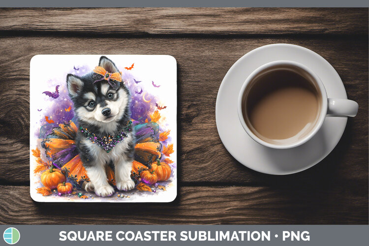 GorgeousDogs 05 Halloween Square Coaster design.