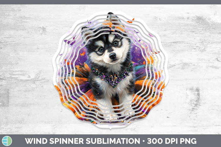 Dogs 05 Halloween Siberian Husky Wind Spinner Sublimation Sp