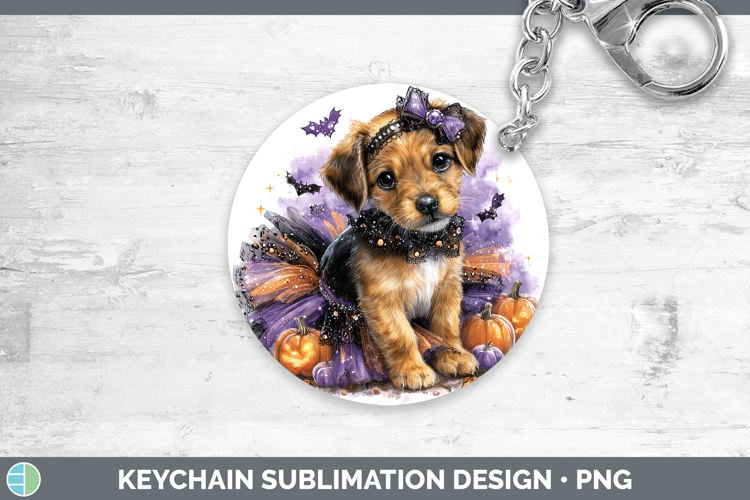 Dogs 05 Halloween Warren Hound Keychain Sublimation Keyring
