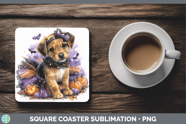 Dogs 05 Halloween Warren Hound Square Coaster Sublimation Co