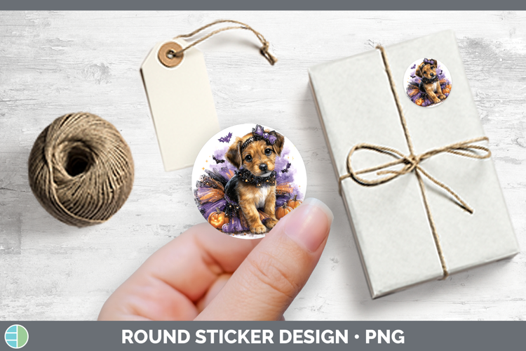 Dogs 05 Halloween Warren Hound Stickers | Round Labels Desig