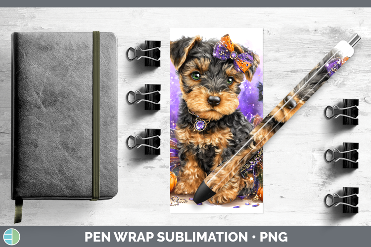 Dogs 05 Halloween Welsh Terrier Pen Wrap Sublimation Pen Des
