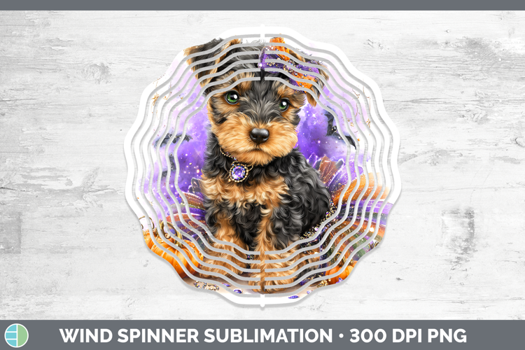 Dogs 05 Halloween Welsh Terrier Wind Spinner Sublimation Spi