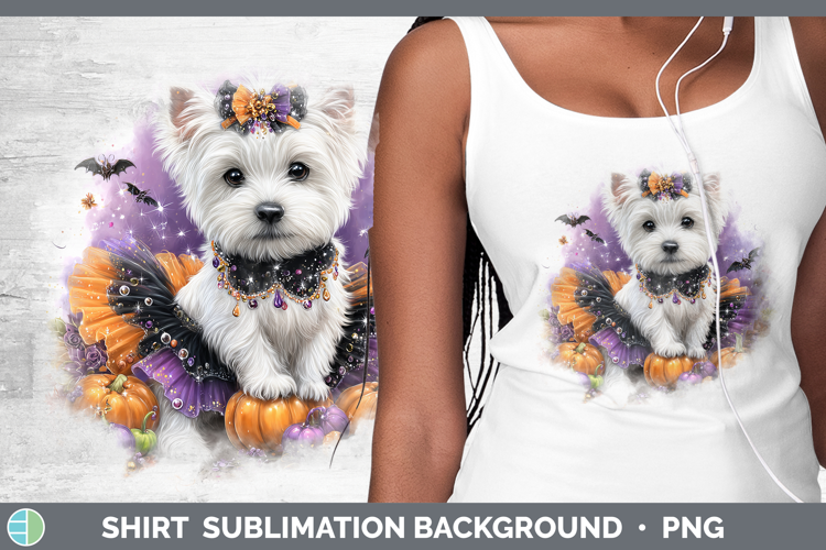 Dogs 05 Halloween White Highland Terrier Shirt Sublimation B