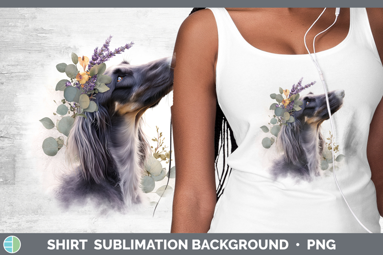 Afghan Hound Dogs 05 Lavender and Eucalyptus Shirt Sublimati