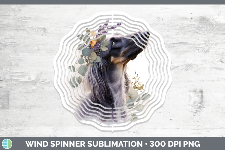 Afghan Hound Dogs 05 Lavender and Eucalyptus Wind Spinner Su