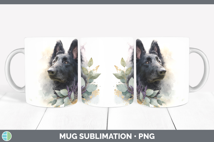 Belgian Sheepdog Dogs 05 Lavender and Eucalyptus Mug Wrap Su