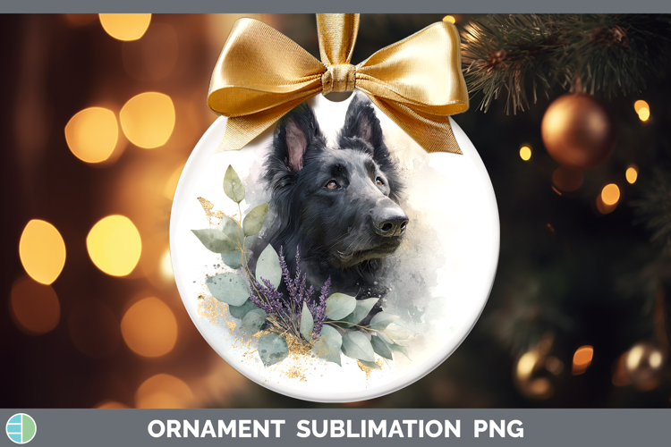 Belgian Sheepdog Dogs 05 Lavender and Eucalyptus Ornament Su