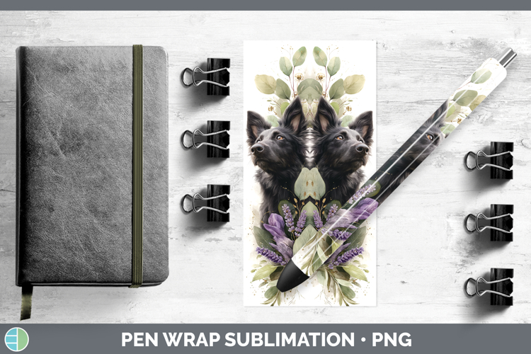 Belgian Sheepdog Dogs 05 Lavender and Eucalyptus Pen Wrap Su