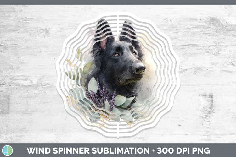 Belgian Sheepdog Dogs 05 Lavender and Eucalyptus Wind Spinne