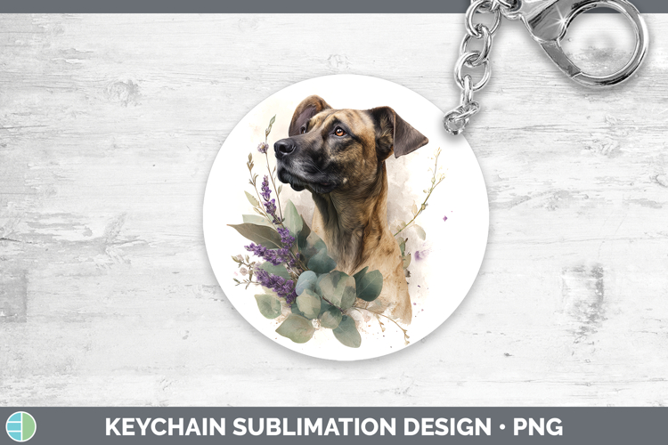 Black Mouth Cur Dogs 05 Lavender and Eucalyptus Keychain Sub
