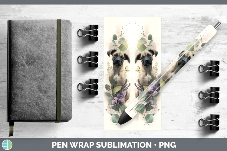 Black Mouth Cur Dogs 05 Lavender and Eucalyptus Pen Wrap Sub
