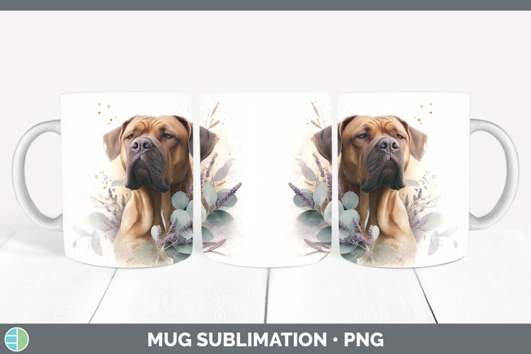 Bordeaux Mastiff Dogs 05 Lavender and Eucalyptus Mug Wrap Su