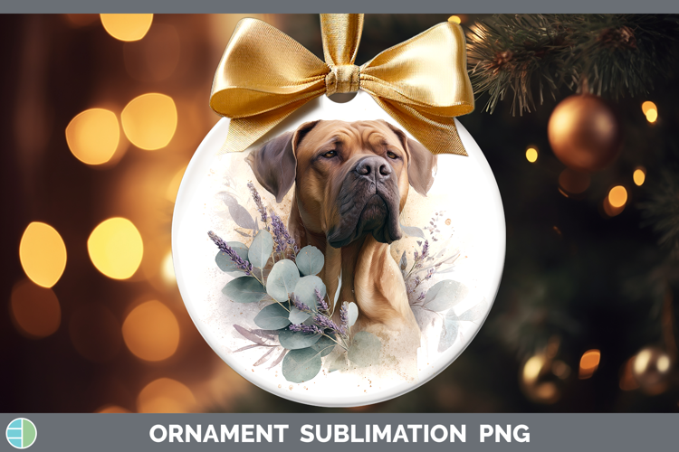 Bordeaux Mastiff Dogs 05 Lavender and Eucalyptus Ornament Su