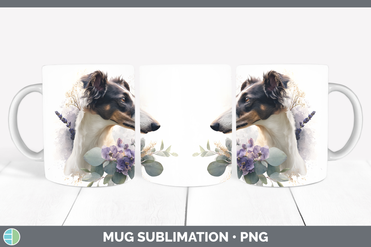 Borzoi Dogs 05 Lavender and Eucalyptus Mug Wrap Sublimation