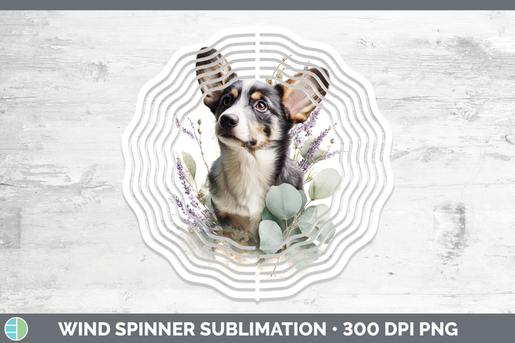 Cardigan Corgi Dogs 05 Lavender and Eucalyptus Wind Spinner