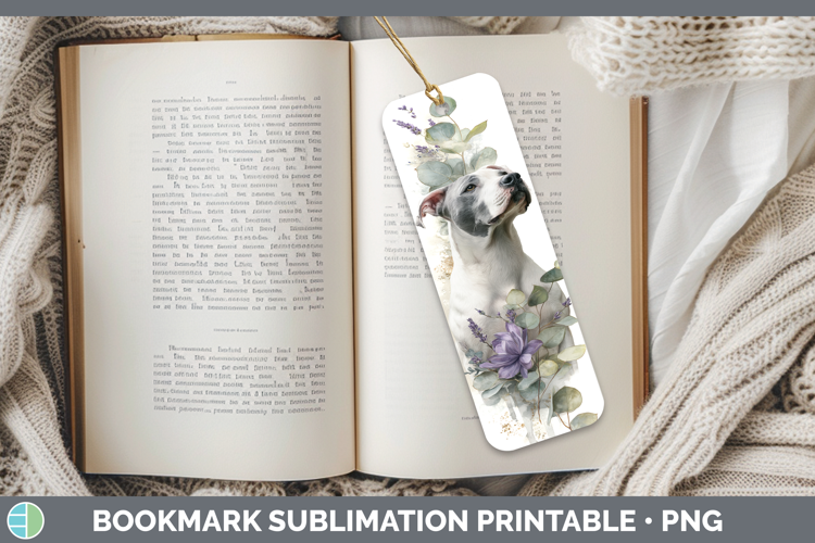 Dogo Argentino Dogs 05 Lavender and Eucalyptus Bookmark Subl