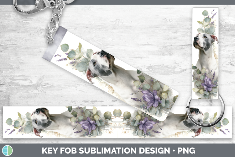 Dogo Argentino Dogs 05 Lavender and Eucalyptus Key Fob Subli