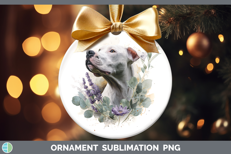 Dogo Argentino Dogs 05 Lavender and Eucalyptus Ornament Subl