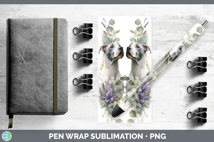 Dogo Argentino Dogs 05 Lavender and Eucalyptus Pen Wrap Subl