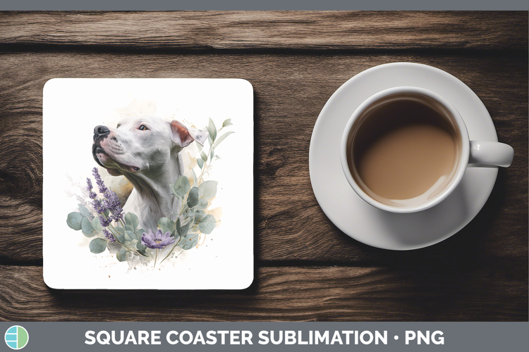 Dogo Argentino Dogs 05 Lavender and Eucalyptus Square Coaste