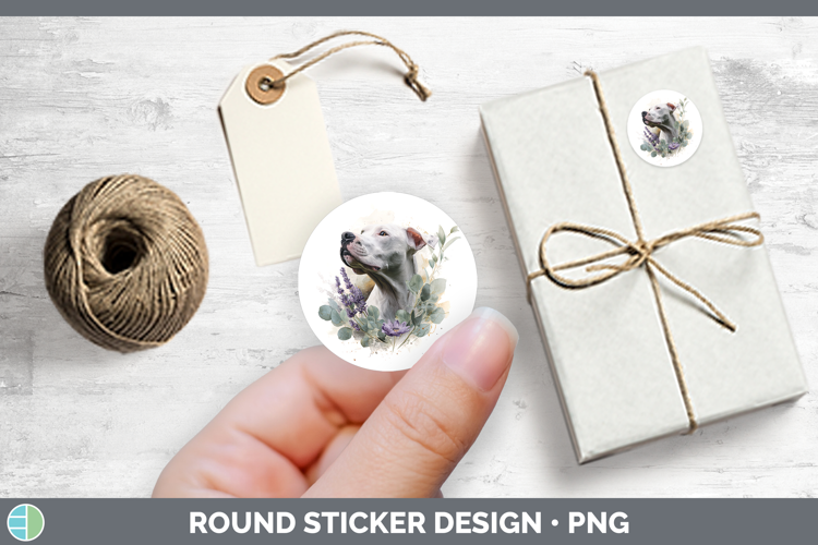 Dogo Argentino Dogs 05 Lavender and Eucalyptus Stickers Desi