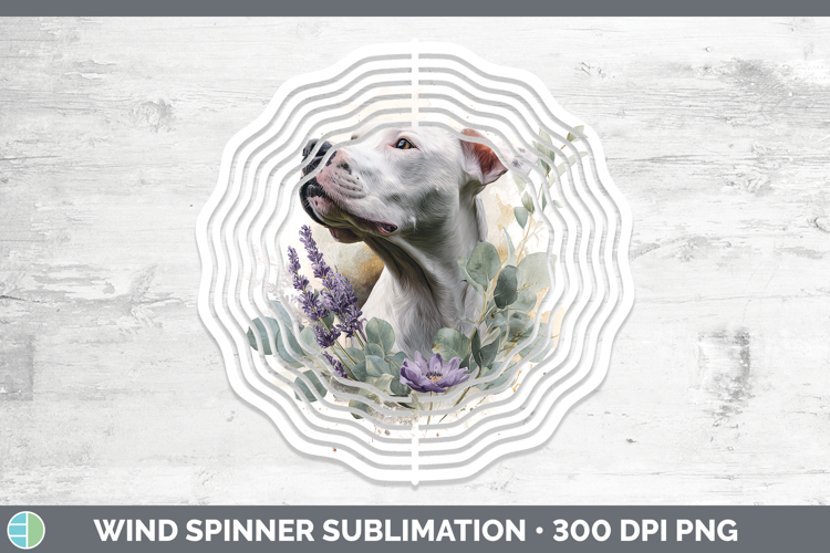Dogo Argentino Dogs 05 Lavender and Eucalyptus Wind Spinner