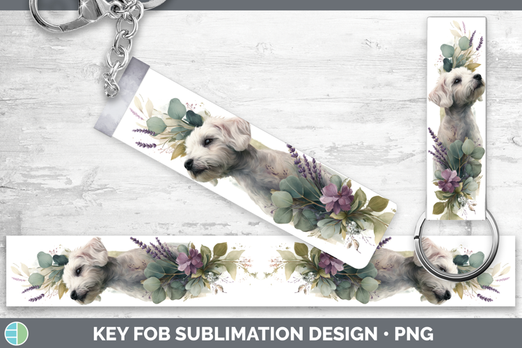 Double Doodle Dogs 05 Lavender and Eucalyptus Key Fob Sublim
