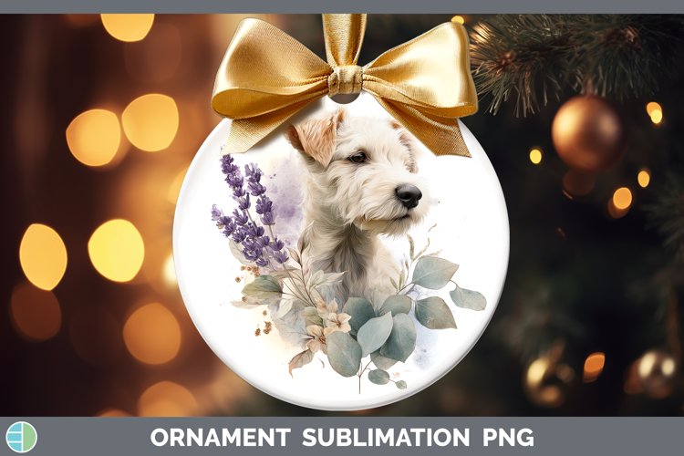 Double Doodle Dogs 05 Lavender and Eucalyptus Ornament Subli