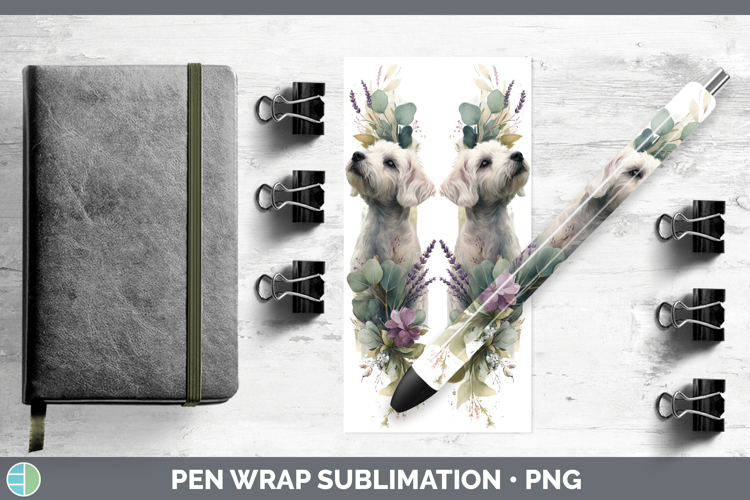 Double Doodle Dogs 05 Lavender and Eucalyptus Pen Wrap Subli