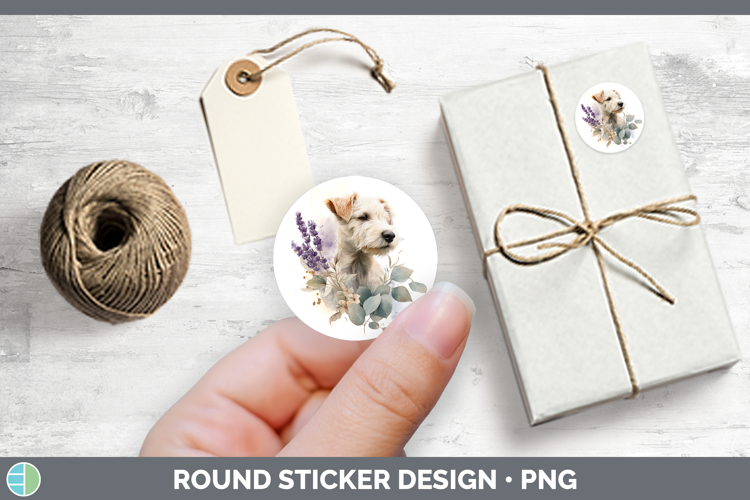 Double Doodle Dogs 05 Lavender and Eucalyptus Stickers Desig