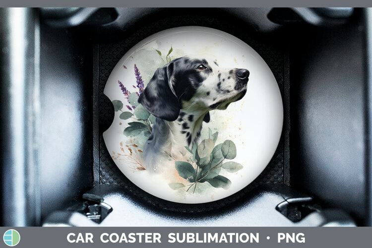 GorgeousDogs 05 Lavender and Eucalyptus Car Coaster design.