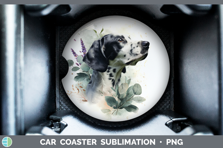 English Setter Black and White Dogs 05 Lavender and Eucalypt