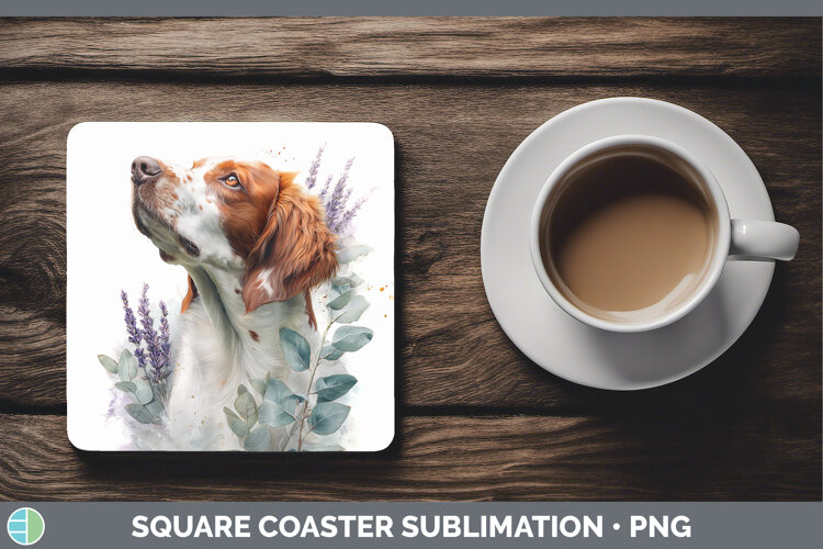 GorgeousDogs 05 Lavender and Eucalyptus Square Coaster design.