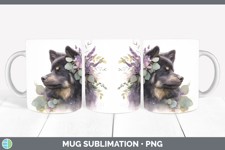 Finnish Lapphund Dogs 05 Lavender and Eucalyptus Mug Wrap Su