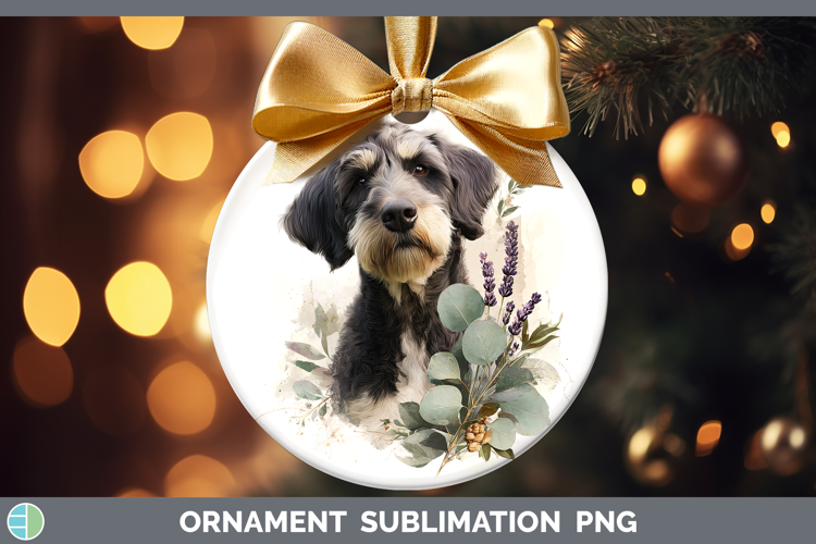 Labradoodle Dogs 05 Lavender and Eucalyptus Ornament Sublima