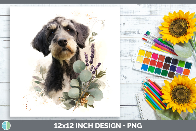 Labradoodle Dogs 05 Lavender and Eucalyptus Paper Background