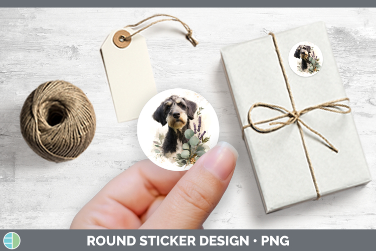 Labradoodle Dogs 05 Lavender and Eucalyptus Stickers Design