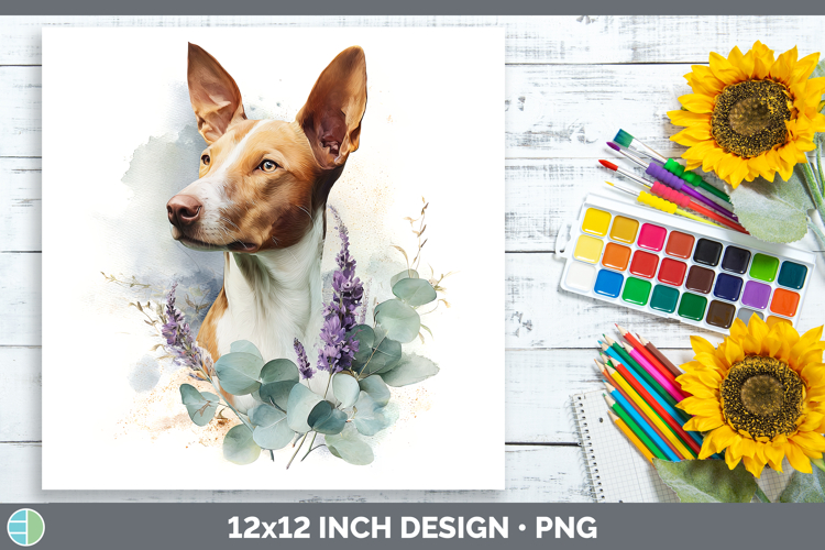 Podenco Canario Dogs 05 Lavender and Eucalyptus Paper Backgr