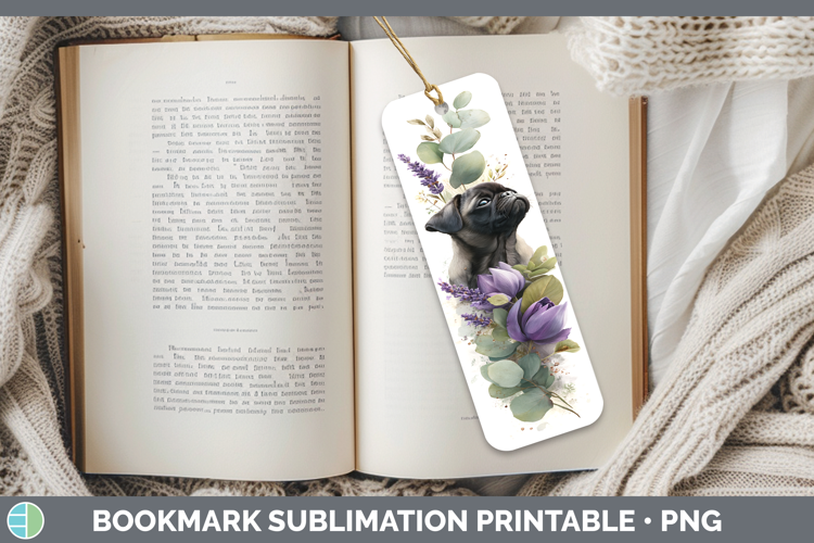 Puggle Dogs 05 Lavender and Eucalyptus Bookmark Sublimation